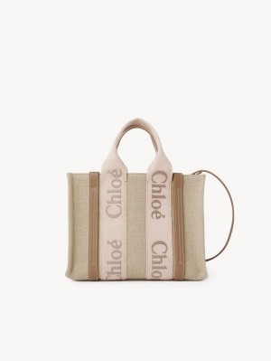 BLUSHY BEIGE Chloe Small Woody Tote Bags | CHE-SR13384