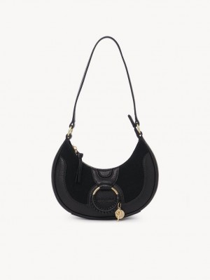 Black Chloe Hana Half Moon Shoulder Bags | CHE-SR14623