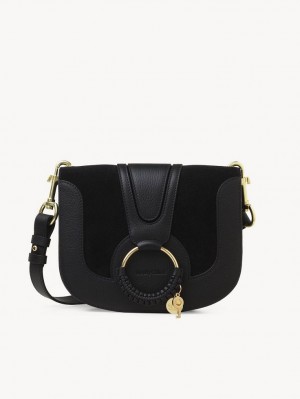 Black Chloe Hana Shoulder Bags | CHE-SR14638