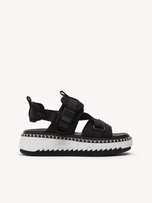 Black Chloe Lilli Flat Sandals | CHE-SR14170