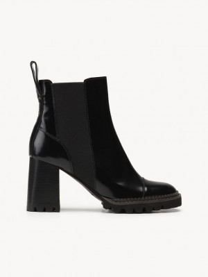 Black Chloe Mallory Ankle Boots | CHE-SR14890