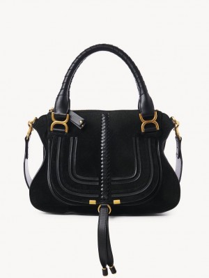 Black Chloe Marcie Double Carry Shoulder Bags | CHE-SR13438