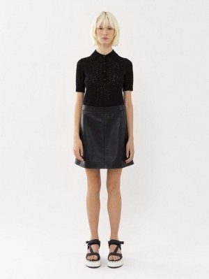 Black Chloe Mini Skirt Leather | CHE-SR14112