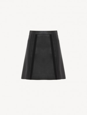 Black Chloe Mini Skirt Leather | CHE-SR14120