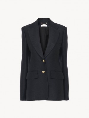 Black Chloe Two-button Tailored Jackets | CHE-SR13774