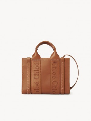 Caramel Chloe Small Woody Tote Mini Bags | CHE-SR13688