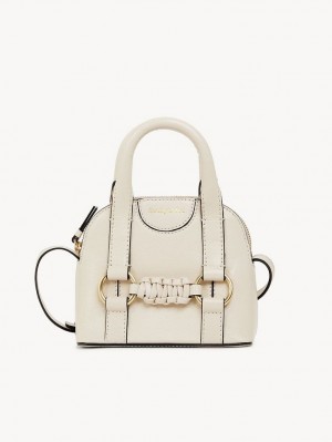 Cement Beige Chloe Saddie Micro Double Handle Shoulder Bags | CHE-SR14621