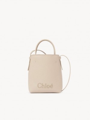 Cement Pink Chloe Sense Micro Shoulder Bags | CHE-SR13409