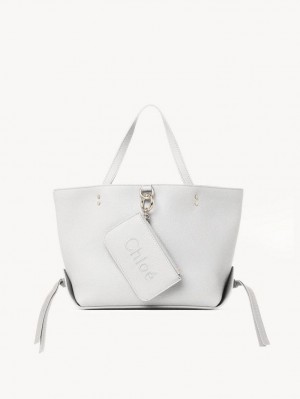 Crystal White Chloe Sense Small East-west Tote Bags | CHE-SR13328