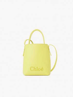 DAFFODIL YELLOW Chloe Sense Tote Mini Bags | CHE-SR13672