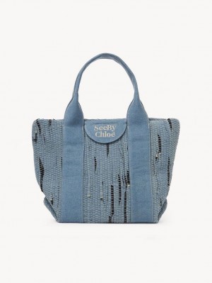 Denim Chloe Small Laetizia Tote Bags | CHE-SR14709