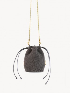 Elephant Grey Chloe Marcie Bucket Mini Bags | CHE-SR13740