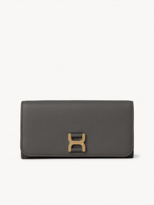 Elephant Grey Chloe Marcie With Flap Long Wallets | CHE-SR14301