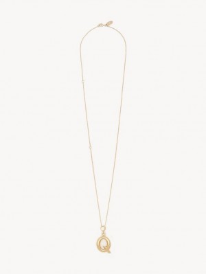 GOLD COLOR Chloe Alphabet With Pendant Necklaces | CHE-SR14339