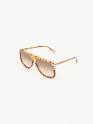 HAVANA PATCHWORK Chloe West Sunglasses | CHE-SR14564