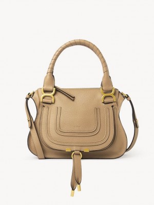 MILKY BROWN Chloe Marcie Small Double Carry Crossbody Bags | CHE-SR13468