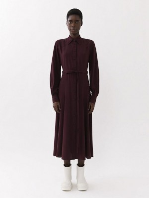 Obscure Purple Chloe Midi Shirt Dresses | CHE-SR13840