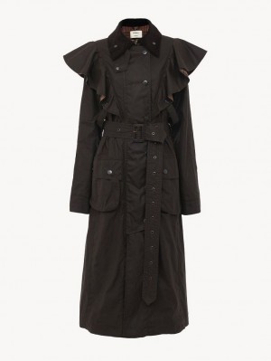 Off Brown Chloe Barbour For "Dani" Trench Coats | CHE-SR13787