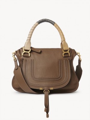 Palm Brown Chloe Marcie Double Carry Shoulder Bags | CHE-SR13439