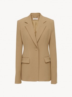 Pearl Beige Chloe Bell-shaped Jackets | CHE-SR13812