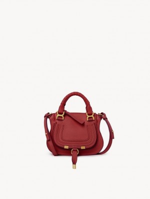 REDDISH PINK Chloe Marcie Double Carry Mini Bags | CHE-SR13712