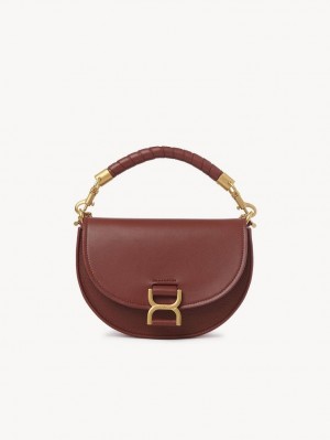 Sepia Brown Chloe Marcie Chain Flap Crossbody Bags | CHE-SR13461