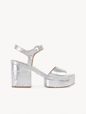 Silver Chloe Odina High-heel Sandals | CHE-SR14165