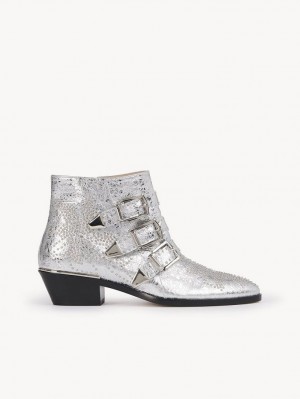 Silver Chloe Susanna Short Boots | CHE-SR14212