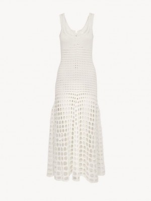 White Chloe Flared Tank Knitwear | CHE-SR13929