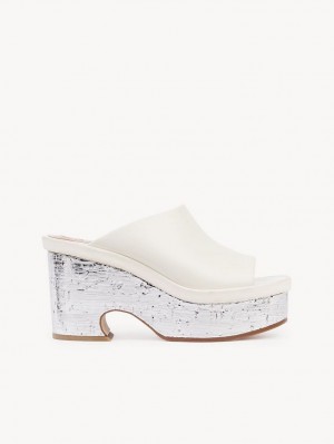 White Chloe Oli Platform Mule | CHE-SR14155