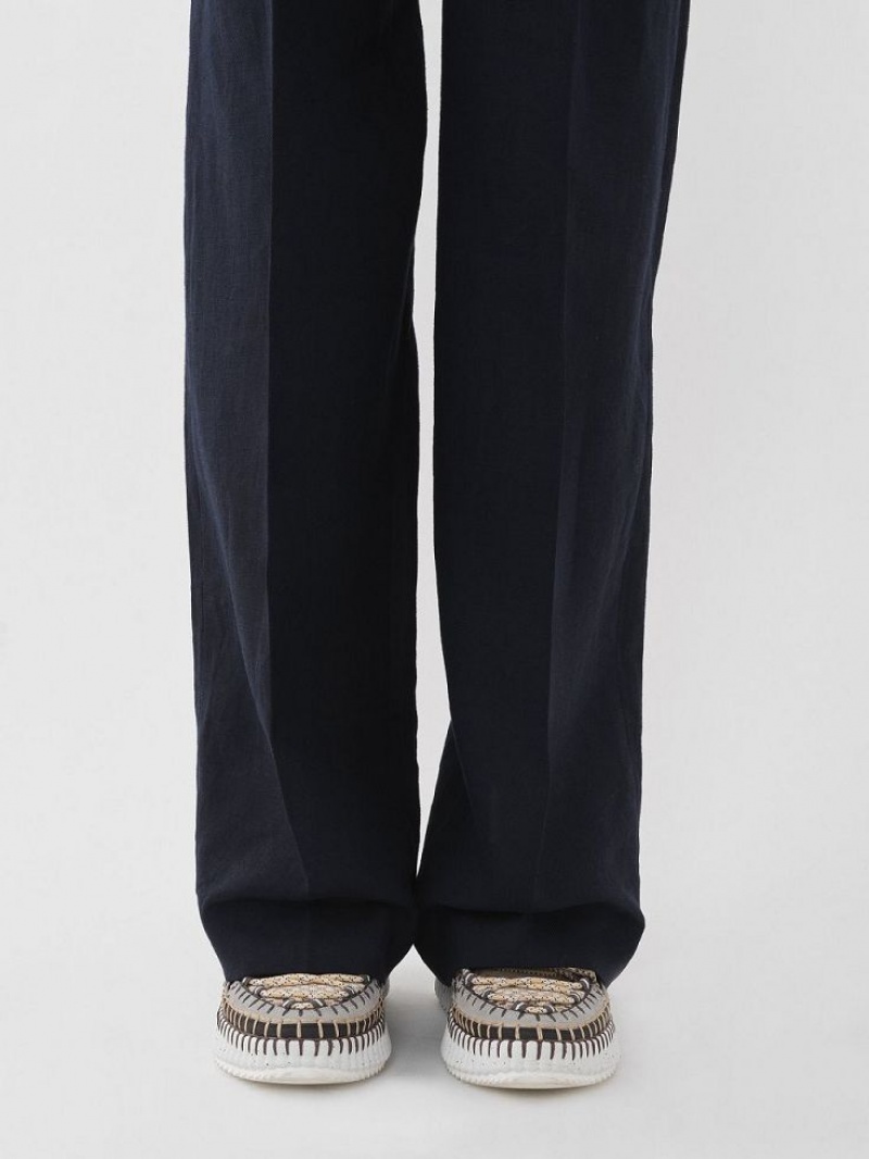 Abyss Blue Chloe Wide-leg Pants | CHE-SR14002