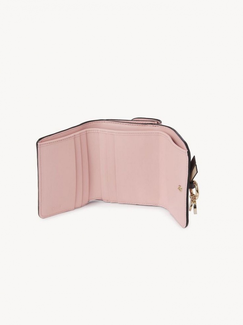 BLOSSOM PINK Chloe Alphabet Small Tri-fold Compact Wallets | CHE-SR14287