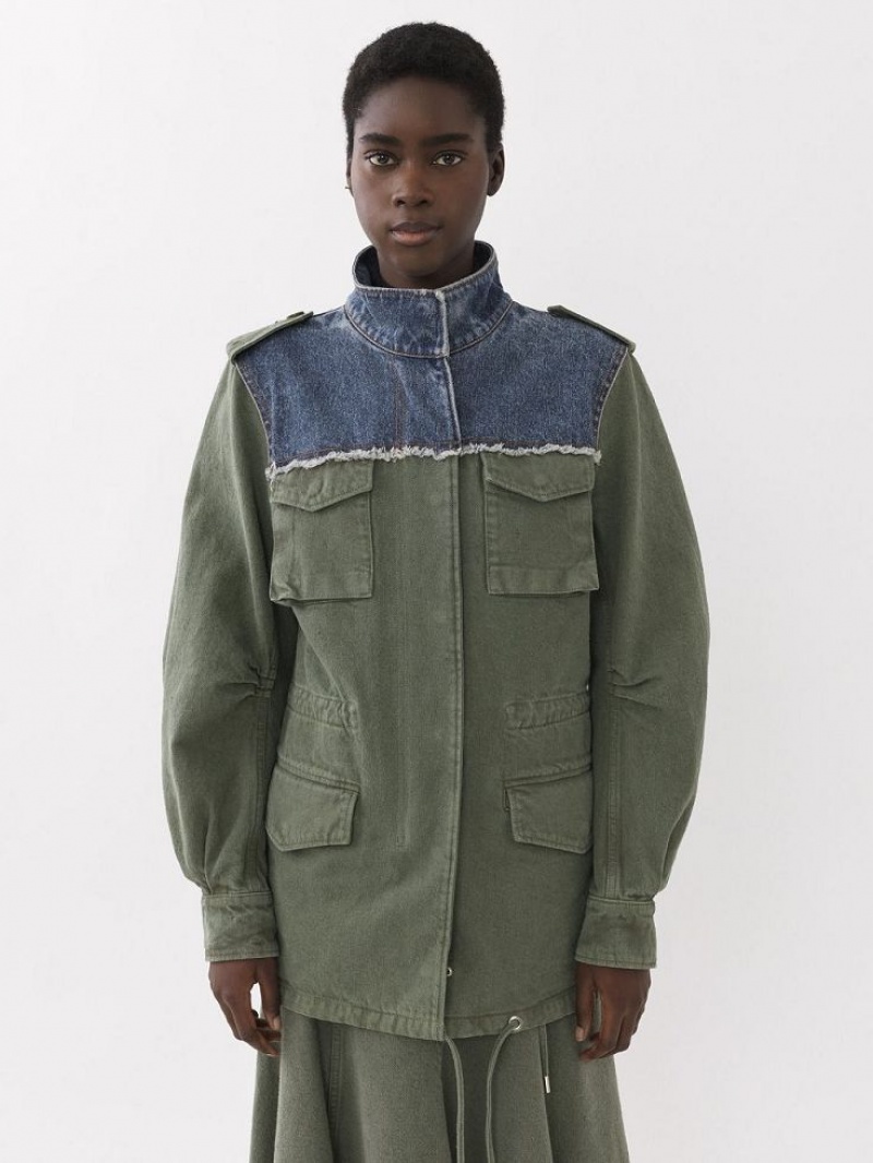 BLUE - GREEN 1 Chloe Utilitarian Safari Jackets | CHE-SR13782