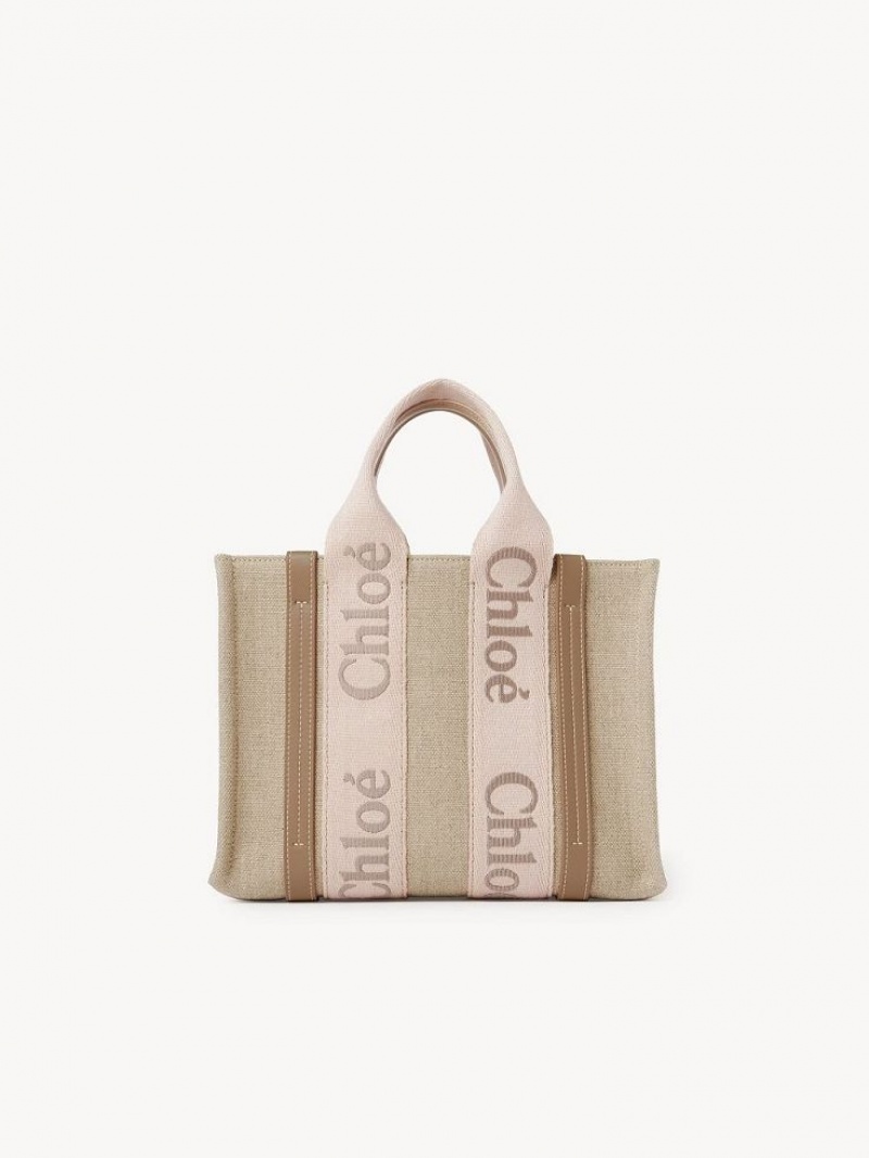 BLUSHY BEIGE Chloe Small Woody Tote Bags | CHE-SR13384