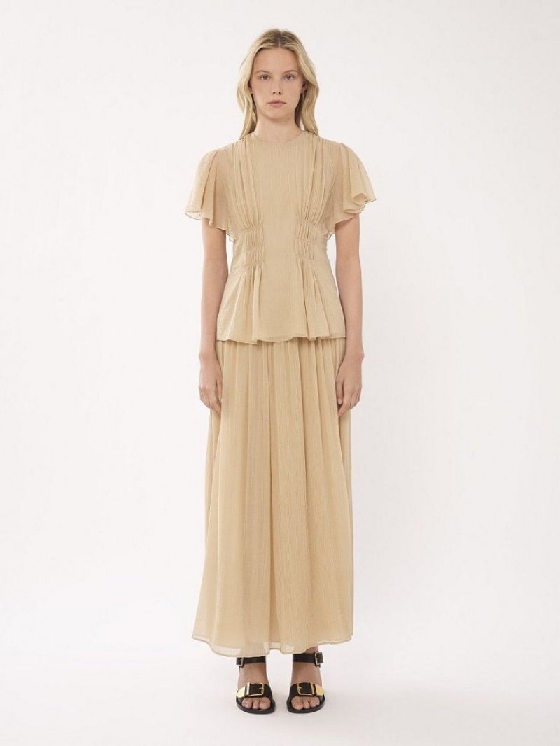 Barley Brown Chloe Flared Long Skirts | CHE-SR14099