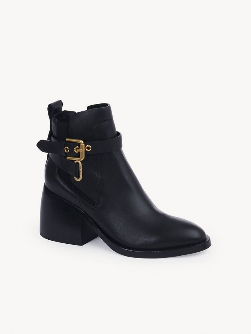 Black Chloe Averi Ankle Boots | CHE-SR14869