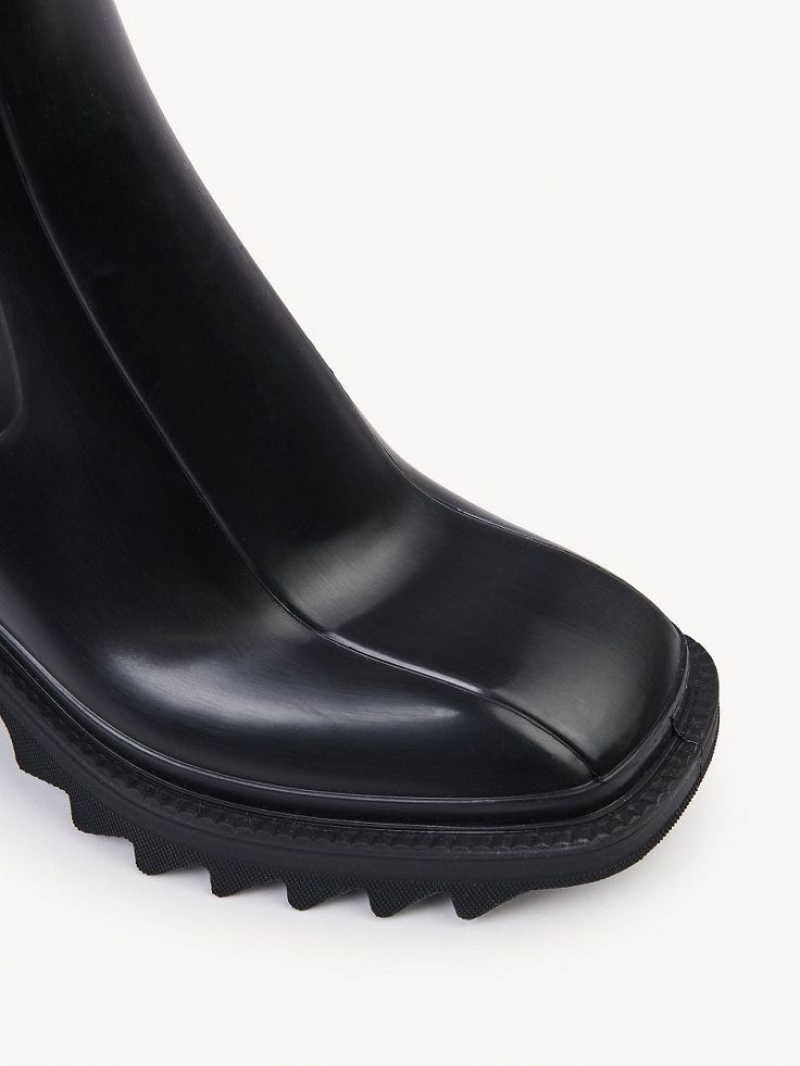 Black Chloe Betty Ankle Rain Ankle Boots | CHE-SR14217