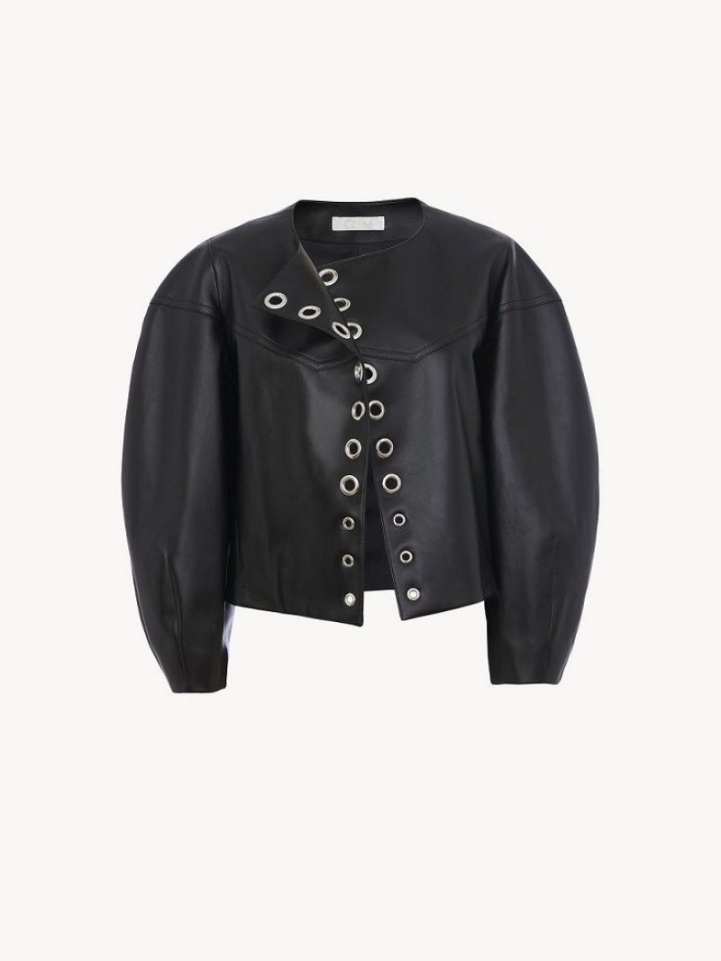 Black Chloe Boxy Jacket Leather | CHE-SR14103