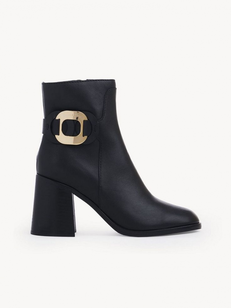 Black Chloe Chany Heeled Ankle Boots | CHE-SR14867