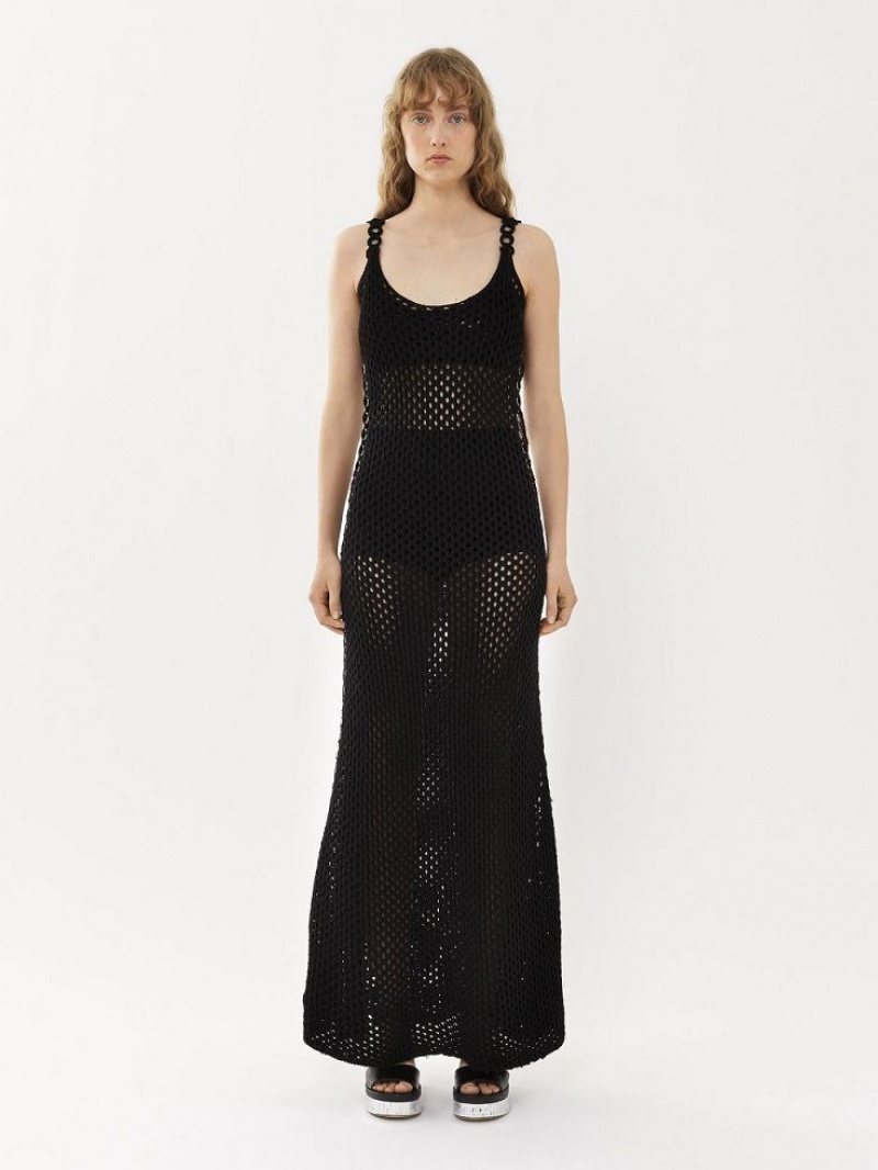 Black Chloe Crochet Tank Dresses | CHE-SR13830