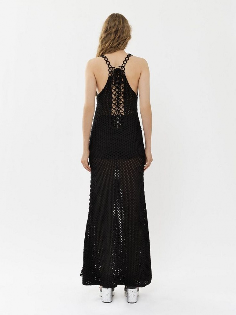 Black Chloe Crochet Tank Dresses | CHE-SR13830