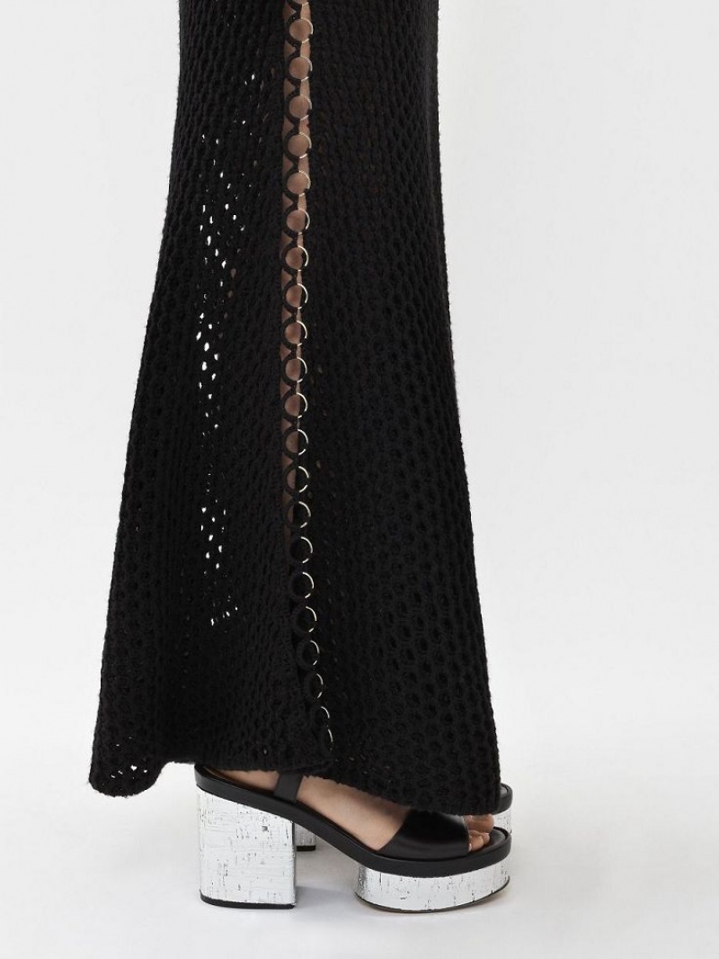 Black Chloe Crochet Tank Knitwear | CHE-SR13933