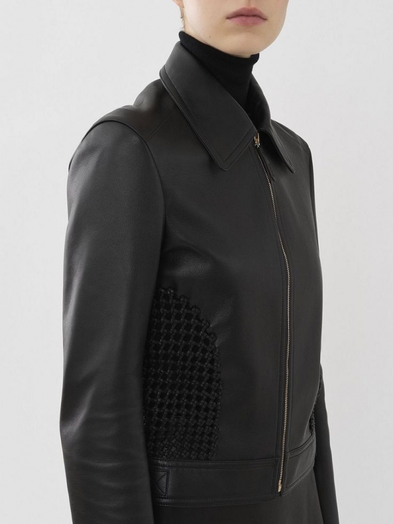 Black Chloe Cropped Jacket Leather | CHE-SR14113