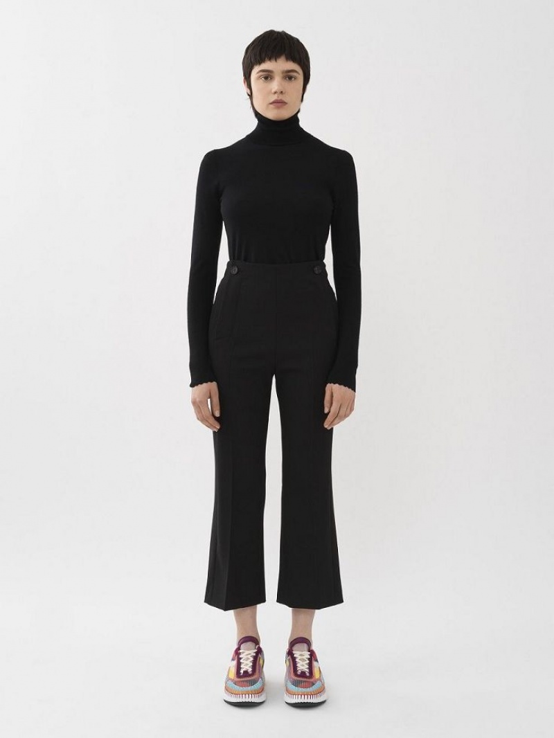 Black Chloe Cropped Sailor Suiting | CHE-SR14044