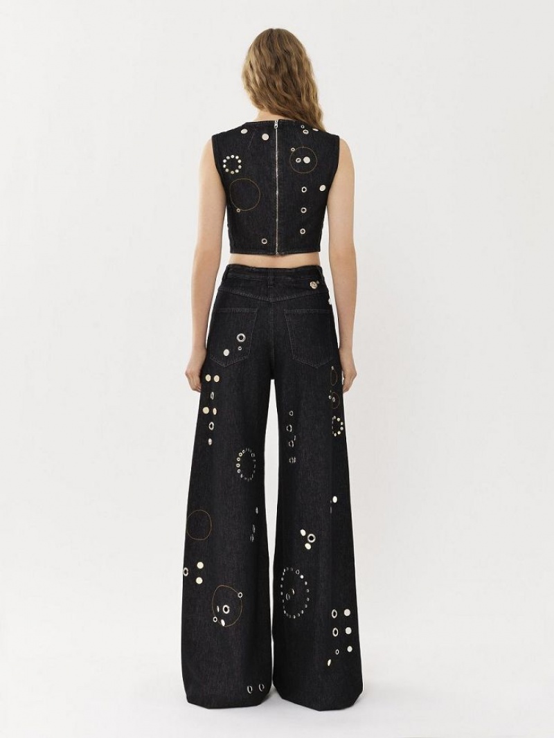 Black Chloe Embellished Rave Jeans | CHE-SR13984