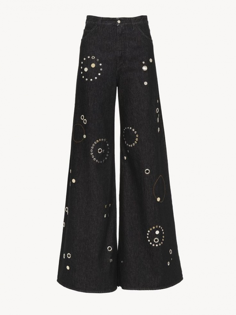 Black Chloe Embellished Rave Jeans | CHE-SR13984