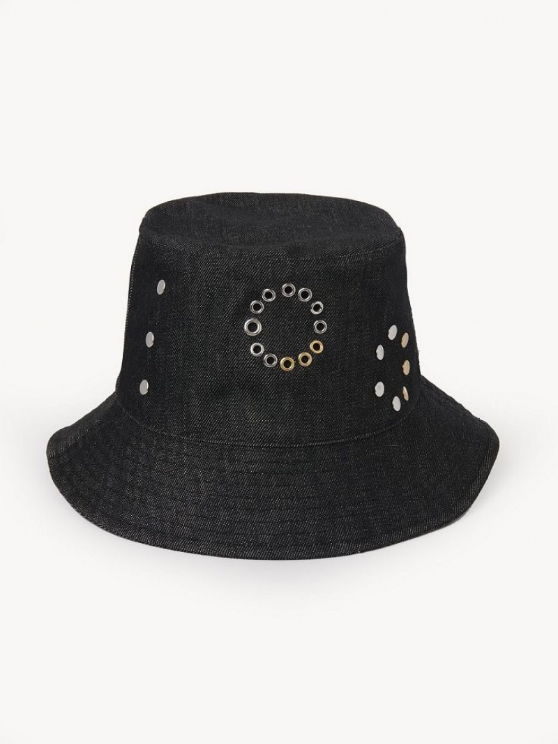 Black Chloe Eyelet Hats | CHE-SR14499