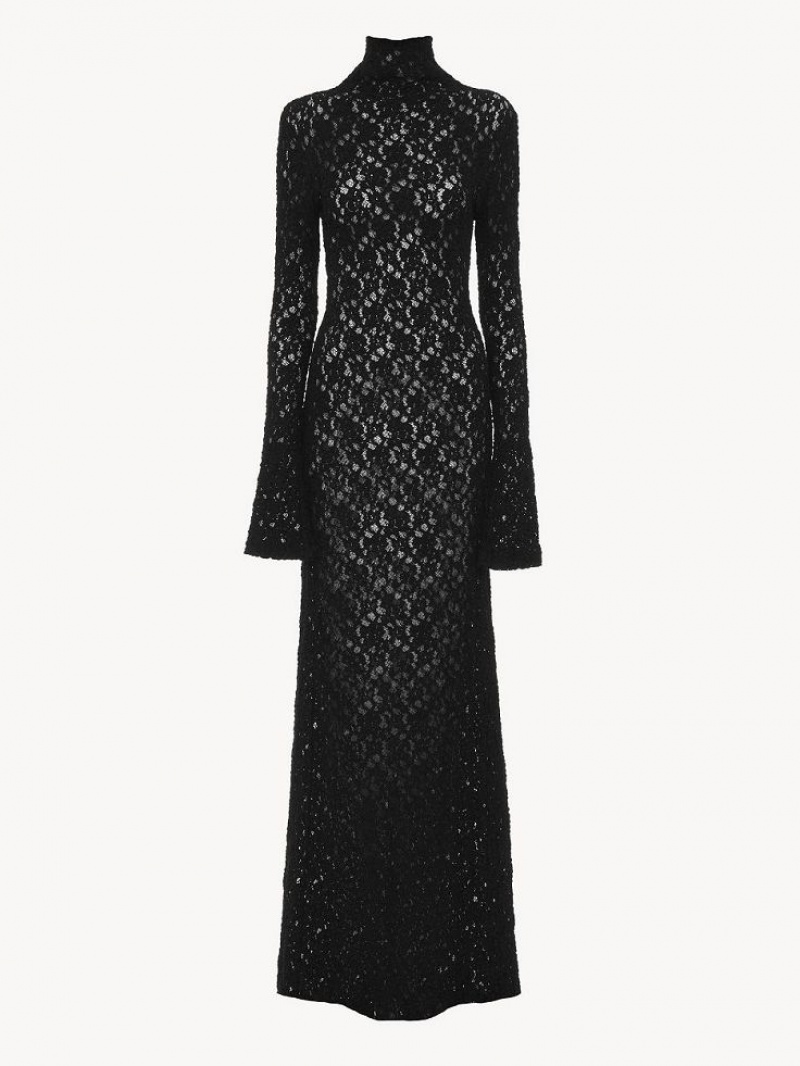 Black Chloe Fitted Maxi Dresses | CHE-SR13860