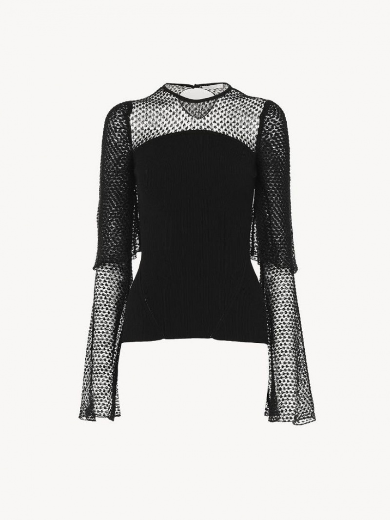 Black Chloe Fitted Sweaters | CHE-SR13872