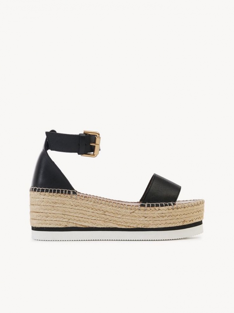 Black Chloe Glyn Espadrille Sandals | CHE-SR14836